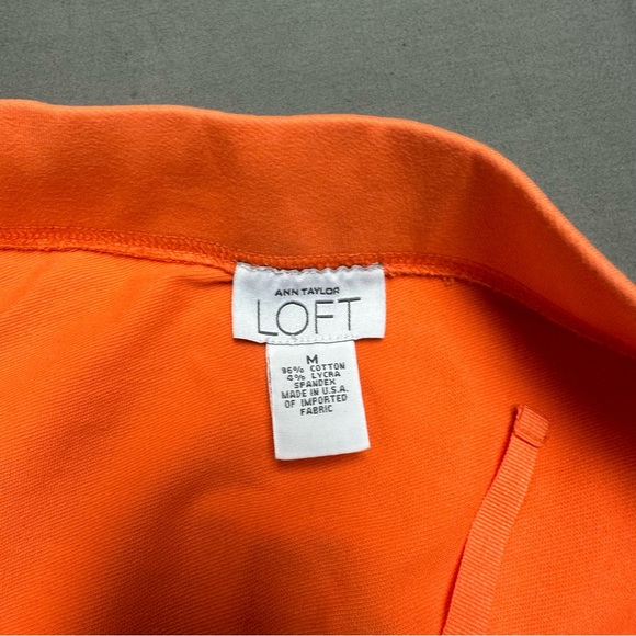 Loft Women’s Orange Stretchy Athletic Skirt with White Mesh Side Stripe Size M - Picture 3 of 4